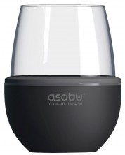 Чаша с термоизолираща основа Asobu - Wine Kuzie, 440 ml, черна -1
