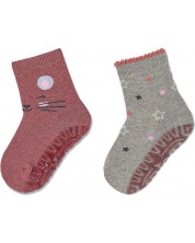 Чорапи с неплъзгащо стъпало Sterntaler - Мишле и звездички, 23/24 размер, 2-3 г, 2 чифта -1