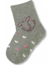 Чорапи със силиконова подметка Sterntaler - Зайче, 25/26 размер, сиви -1
