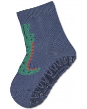 Чорапи с неплъзгащо стъпало Sterntaler - Крокодил, 21/22 размер, 18-24 м, сини -1