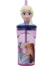 Чаша със сламка и 3D фигура Stor Frozen - Trust the Journey, 360 ml -1