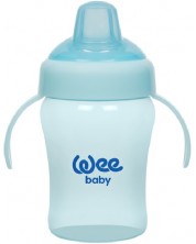 Неразливаща чаша с дръжки Wee Baby - Colorful, 240 ml, синя