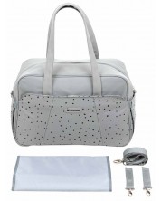 Чанта за бебешки принадлежности KikkaBoo - Chelsea, Dots Grey -1