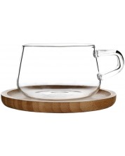 Чаша за чай с чинийка Viva Scandinavia - Classic, 250 ml, бамбук и стъкло