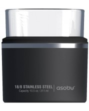Чаша с термоизолираща основа Asobu - Whiskey Kuzie, 311 ml, черна