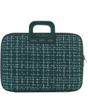 Чанта за лаптоп Bombata - Tweed, 15.6", зелена -1