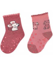 Чорапи със силиконови бутончета Sterntaler - Мишле, 21/22 размер, 18-24 месеца, 2 чифта -1