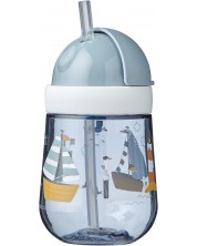 Чаша със сламка Little Dutch - Sailors bay, 300 ml -1