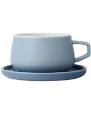 Чаша за чай с чинийка Viva Scandinavia - Classic Hazy Blue, 250 ml -1