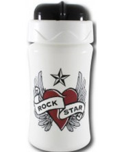 Чаша със силиконова сламка Rock Star Baby - 340 ml , сърце с крила -1