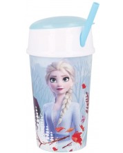 Чаша със сламка и капак Stor - Frozen, 400 ml -1