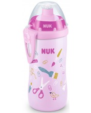 Чаша с клапа Nuk - Junior Cup, 300 ml, розова -1
