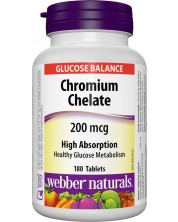 Chromium Chelate, 200 mcg, 180 таблетки, Webber Naturals