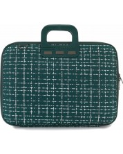 Чанта за лаптоп Bombata - Tweed, 15.6'', зелена -1