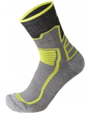 Чорапи Mico - Warm Control Natural Merino Trek , сиви/жълти -1