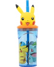 Чаша със сламка и 3D фигура Stor Pokemon - Distortion, 360 ml