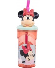 Чаша със сламка и 3D фигура Stor Minnie Mouse - Being More Minnie, 360 ml -1