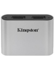Четец за карти Kingston - Workflow, UHS-II, 2xMicroSD, USB 3.2, сив -1