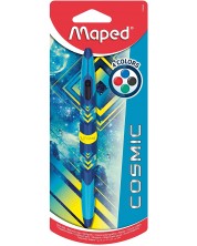 Четирицветна химикалка Maped Twin Tip - Cosmic, синьо тяло -1