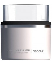 Чаша с термоизолираща основа Asobu - Whiskey Kuzie, 311 ml, бяла