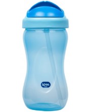 Чаша със сламка Wee Baby Colorful, 340 ml, синя