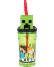 Чаша със сламка и 3D фигура Stor Minecraft - 360 ml -1