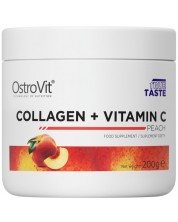 Collagen + Vitamin C, праскова, 200 g, OstroVit