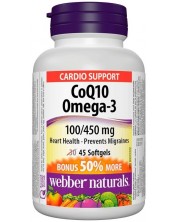CoQ10 Omega-3, 45 капсули, Webber Naturals -1
