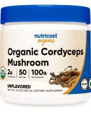 Organic Cordyceps Mushroom, 100 g, Nutricost -1