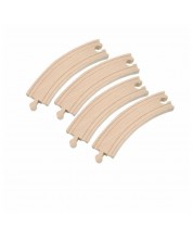 Дървен ЖП аксесоар Woody - Релси, обли, 4 броя x 17 cm