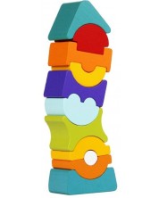 Дървена кула за баланс Cubika, 11 части