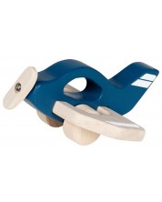 Дървена играчка Goki - Бейби самолетче, синьо -1
