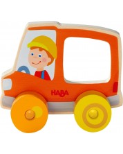 Дървена играчка за бутане Haba - Камион за боклук -1