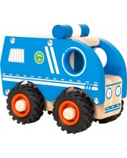 Дървена играчка Small Foot - Полицейска кола, синя