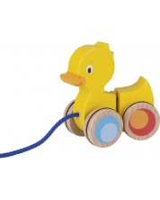Дървена играчка Goki - Пате за дърпане -1