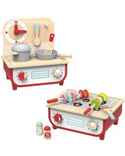 Дървена детска кухня с барбекю Tooky Toy -1