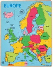 Дървен пъзел Bigjigs - Карта на Европа