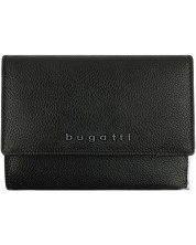 Дамски кожен портфейл Bugatti Bella - Flip, RFID защита, черен -1
