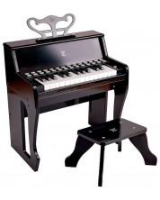 Дървено електронно пиано със столче Hape, черно -1