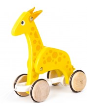 Дървена играчка HaPe International  - Жираф на колела -1