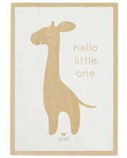 Дървена картичка за бебе BamBam - Hello little one