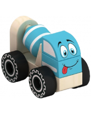 Дървена играчка за сглобяване Acool Toy - Бетоновоз, 3 части -1