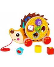 Дървена играчка за дърпане със сортер Tooky toy - Таралежче