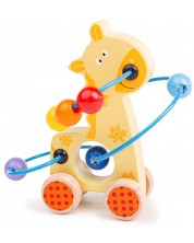 Дървена играчка за бутане Bigjigs - Жирафче -1