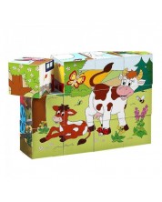 Дървени кубчета Woody Веселото влакче - Животни и сезони -1