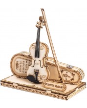Дървен 3D пъзел Robo Time от 62 части - Цигулка -1