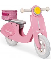 Дървен скутер за баланс Janod - Mademoiselle, розов
