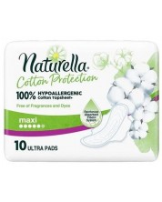 Дамски превръзки с крилца Naturella Cotton Protection - Super, 10 броя