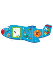 Дървена играчка Viga - Самолет за стена с активности -1