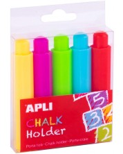 Държачи за тебешир Apli Kids - Ф 9 mm, 5 цвята